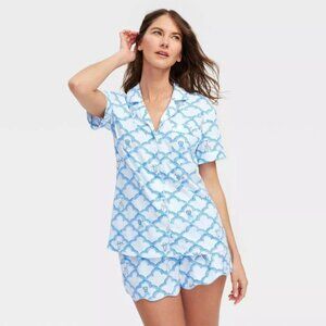 NWTGeo Trellis Short Sleeves and Shorts Pajama Set Blue - Roller Rabbit x Target